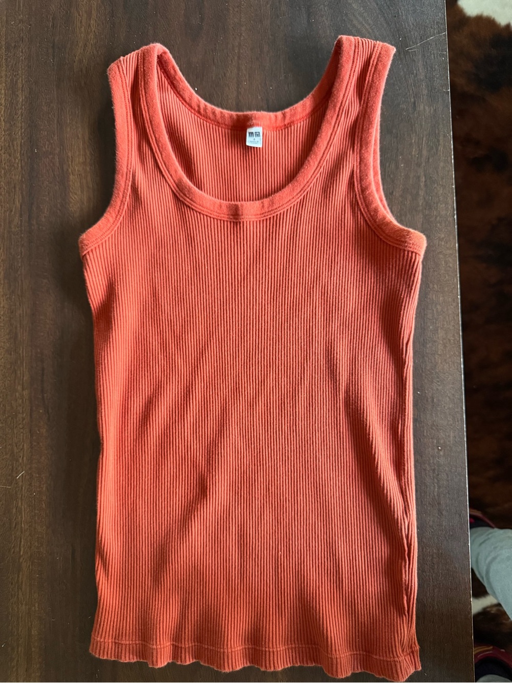Uniqlo Ribbed Tank Top in Coral